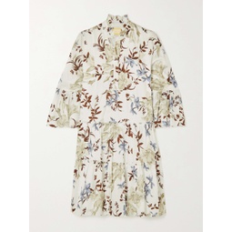ERDEM Alexine tiered floral-print cotton mini dress