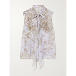 ERDEM Pussy-bow floral-print silk-voile blouse
