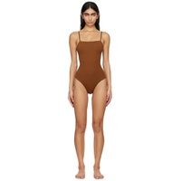Brown Aquarelle Swimsuit 241780F103012