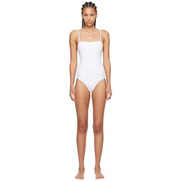 White Aquarelle One Piece Swimsuit 241780F103013
