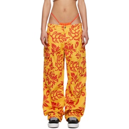 Orange Graphic Trousers 231260F087002