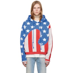 Blue   Red Graphic Hoodie 232260M202034