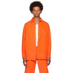 Orange Spread Collar Shirt 231260M192064