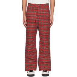 Red Puffer Down Trousers 222260M191048
