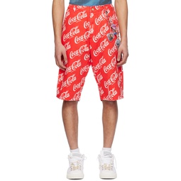 Red Printed Shorts 241260M193002