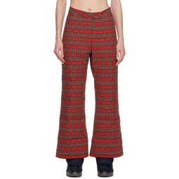 Red Puffer Down Trousers 222260F087002