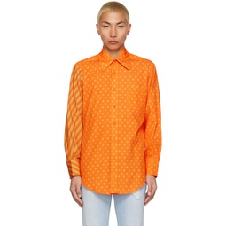Orange Polka Dot Shirt 222260M192079