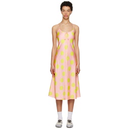 Pink Printed Midi Dress 231260F054000