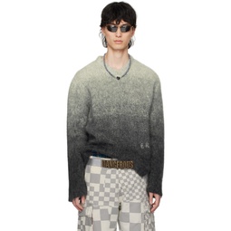 Gray Gradient Sweater 241260M201008
