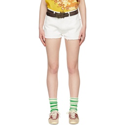 White Denim Shorts 221260F088002