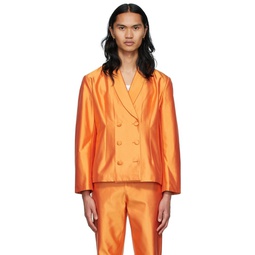 SSENSE Exclusive Orange Silk Blazer 221260M195008