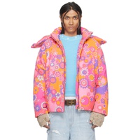 Pink Floral Down Jacket 232260M180024
