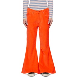 Orange Flared Trousers 231260M191034