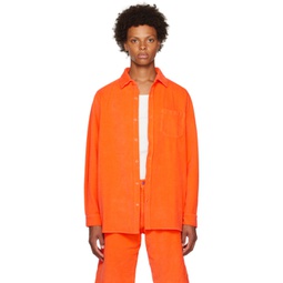 Orange Spread Collar Shirt 231260M192064
