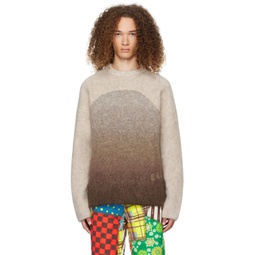 Brown Gradient Rainbow Sweater 232260M201027