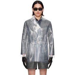 Transparent Double Breasted Trench Coat 241600M184000