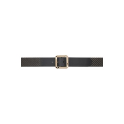 Black Studded Large Buckle Belt 241600M131007