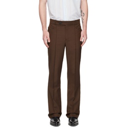 Brown Flared Trousers 231600M191004