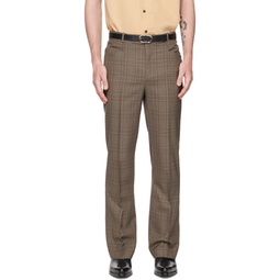 Beige Check Trousers 231600M191006