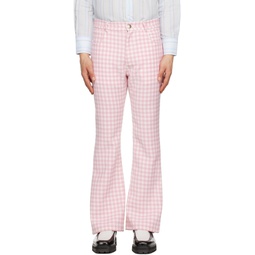 Pink Check Trousers 231600M191013