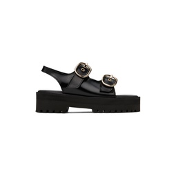 Black Buckle Sandals 231600F124019