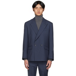 SSENSE Exclusive Navy Double Breasted Blazer 222600M195037