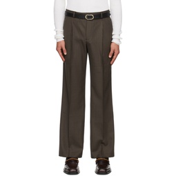 Brown Creased Trousers 222600M191075