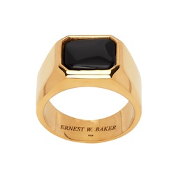 Gold Onyx Stone Ring 222600M147089