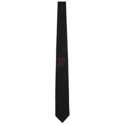 Black Heart Embroidered Tie 231600M158000