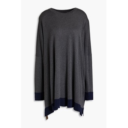 Two-tone silk sweater