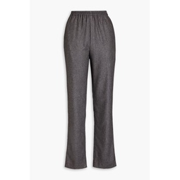 Melange silk and cashmere-blend canvas tapered pant
