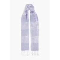 Striped linen-gauze scarf
