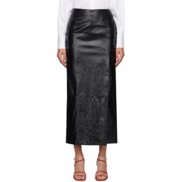 Black Milos Faux Leather Maxi Skirt 241475F093002