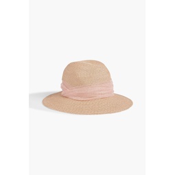 Courtney tulle-trimmed woven sunhat