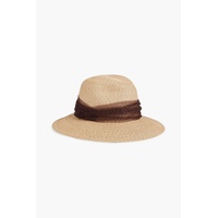 Courtney glittered tulle-trimmed paper Panama hat