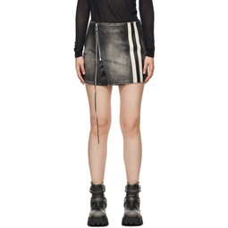SSENSE Exclusive Black Rogue Stripe Leather Miniskirt 241640F090005