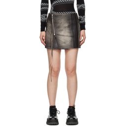 SSENSE Exclusive Brown Rogue Stripe Leather Miniskirt 241640F090004