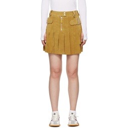 Tan Allegra Leather Miniskirt 241640F090006