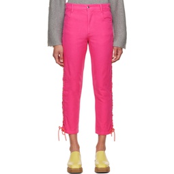 Pink Laced Trousers 222830M191006