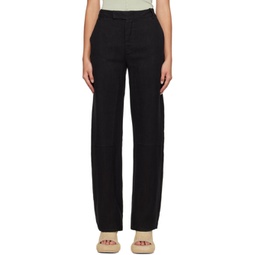 Black Relaxed-Fit Trousers 232830F087000