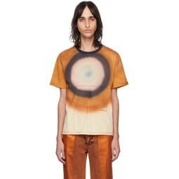 Orange & Brown Lapped T-Shirt 241830M213003