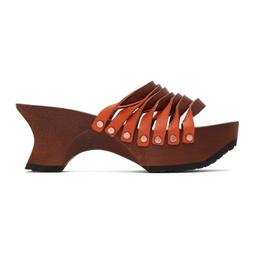 Brown Wood Sandals 241830F125001