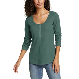 womens thermal snap henley