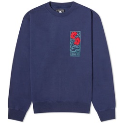 Edwin Garden Society Crew Sweater Maritime Blue