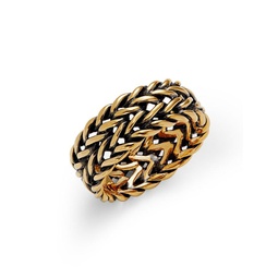 14K Yellow Goldplated Sterling Silver Foxtail Chain Ring