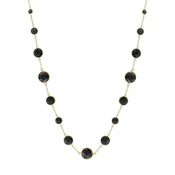 14K Yellow Gold & Onyx Necklace/16