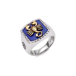 14K Goldplated Sterling Silver, Lapis Lazuli & Ruby Scorpion Ring