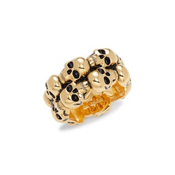 14K Yellow Goldplated Sterling Silver Skull Ring