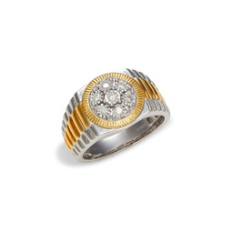 Two-Tone Sterling Silver & 0.23 Diamond Ring