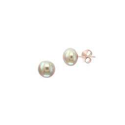14K Rose Gold & 8MM Pink Freshwater Pearl Stud Earrings